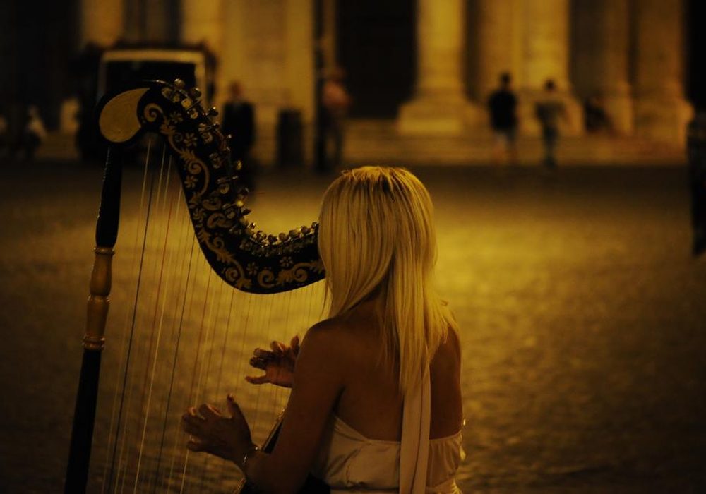 Harpist performing live